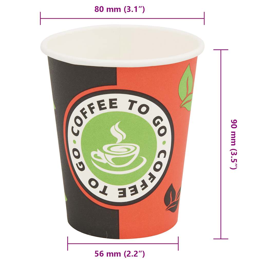 1000 pcs Disposable Coffee Cups Paper 240 ml (8 oz)
