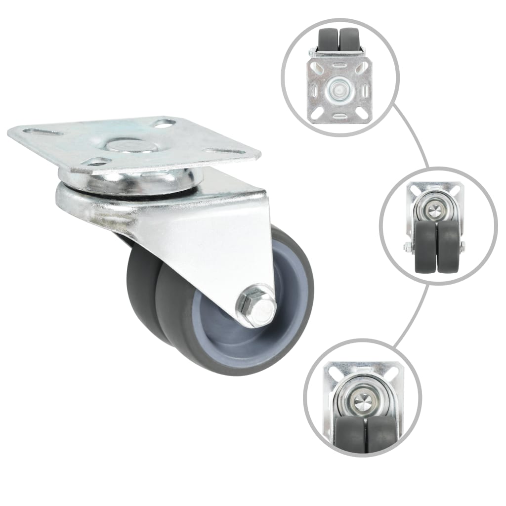 16 pcs Twin-wheel Swivel Casters 50 mm