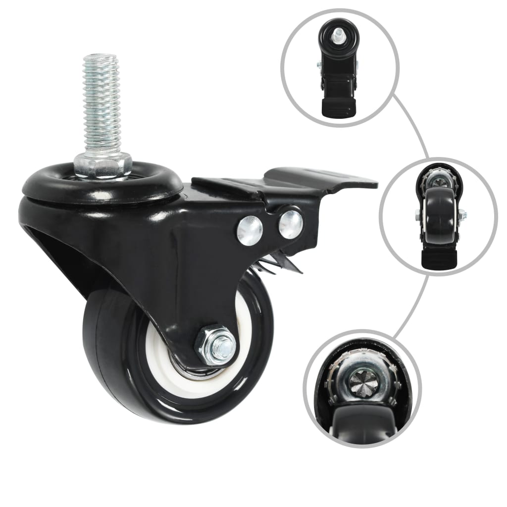 16 pcs Swivel Casters with Brakes 50 mm