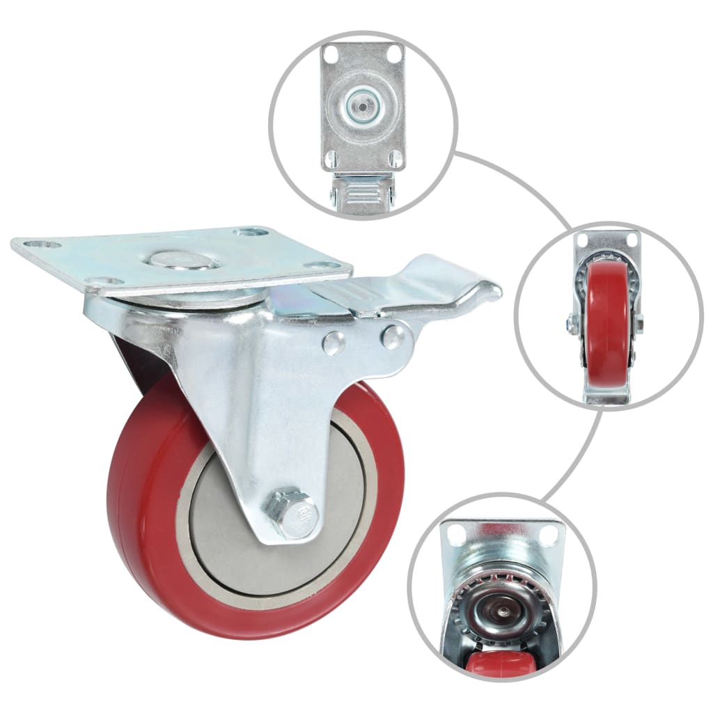 16 pcs Swivel Casters 100 mm