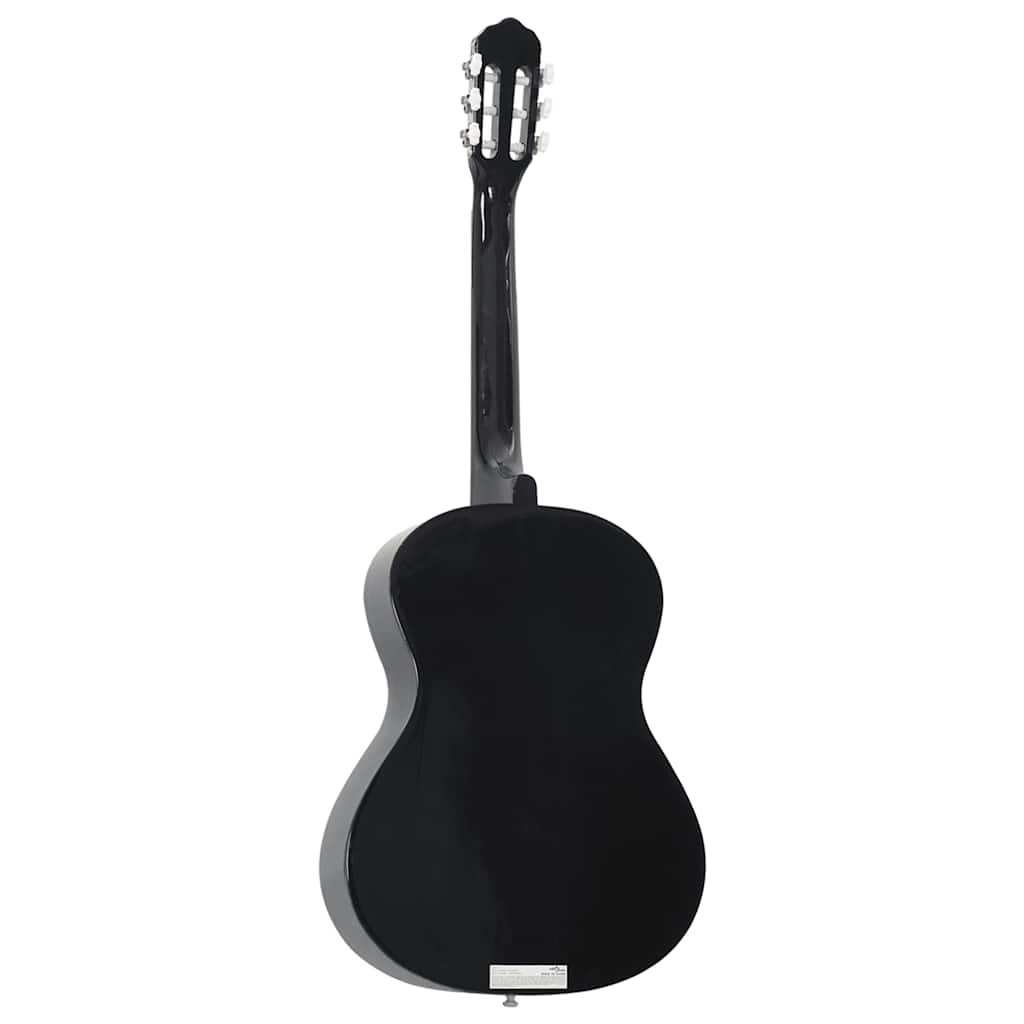12 Piece Classical Guitar Beginner Set Black 4/4 39"