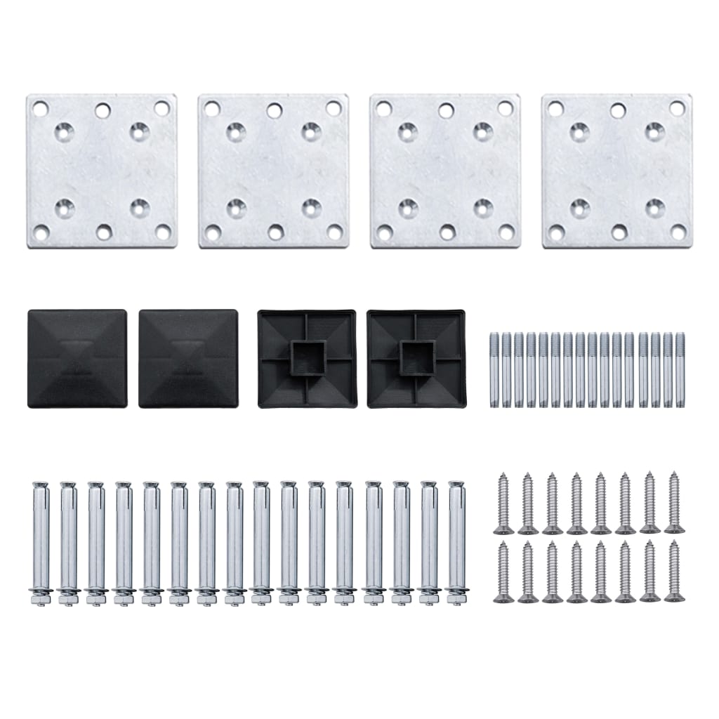 Fence Panel Set WPC 699x105 cm Black