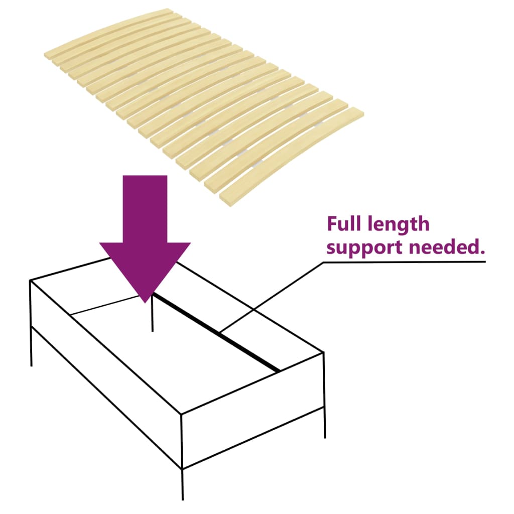 Bed Slats Replacement with 24 Slats 100x200 cm