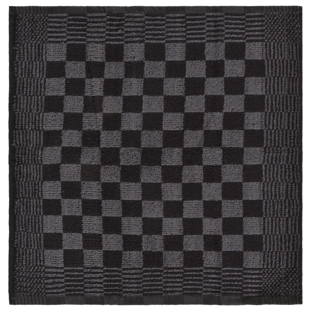 10 Piece Towel Set Black and Grey Cotton
