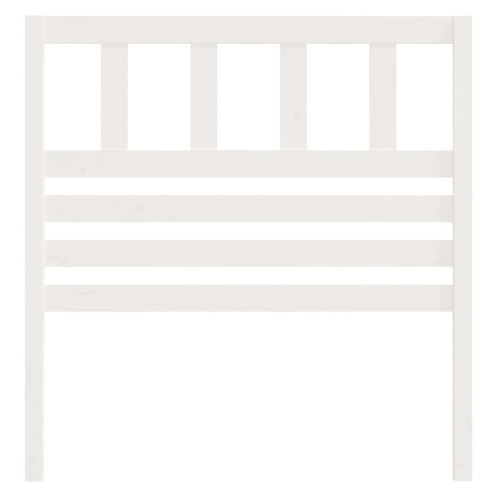 Bed Headboard White 81x4x100 cm Solid Wood Pine