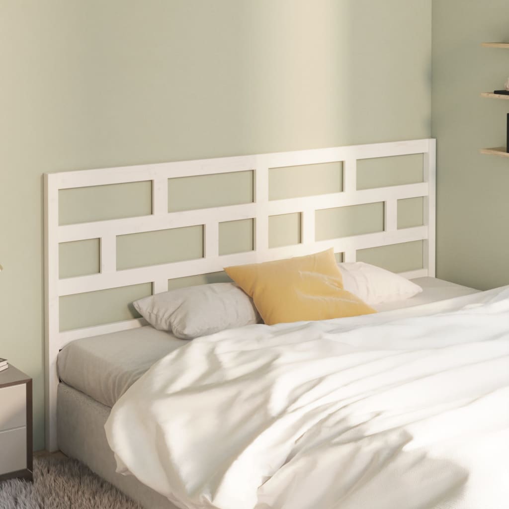 Bed Headboard White 186x4x100 cm Solid Wood Pine