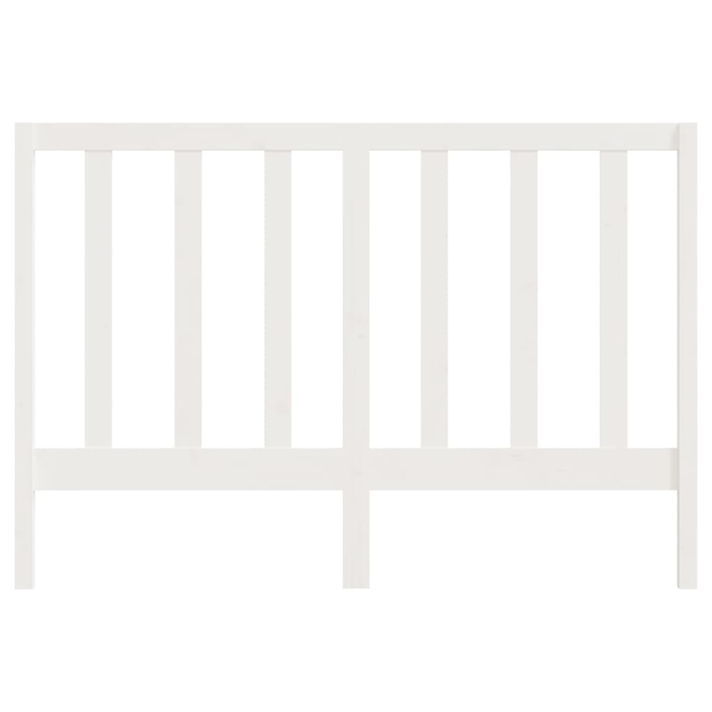 Bed Headboard White 126x4x100 cm Solid Wood Pine