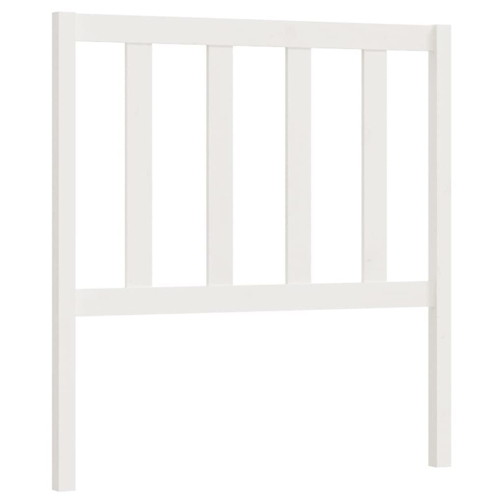 Bed Headboard White 81x4x100 cm Solid Wood Pine