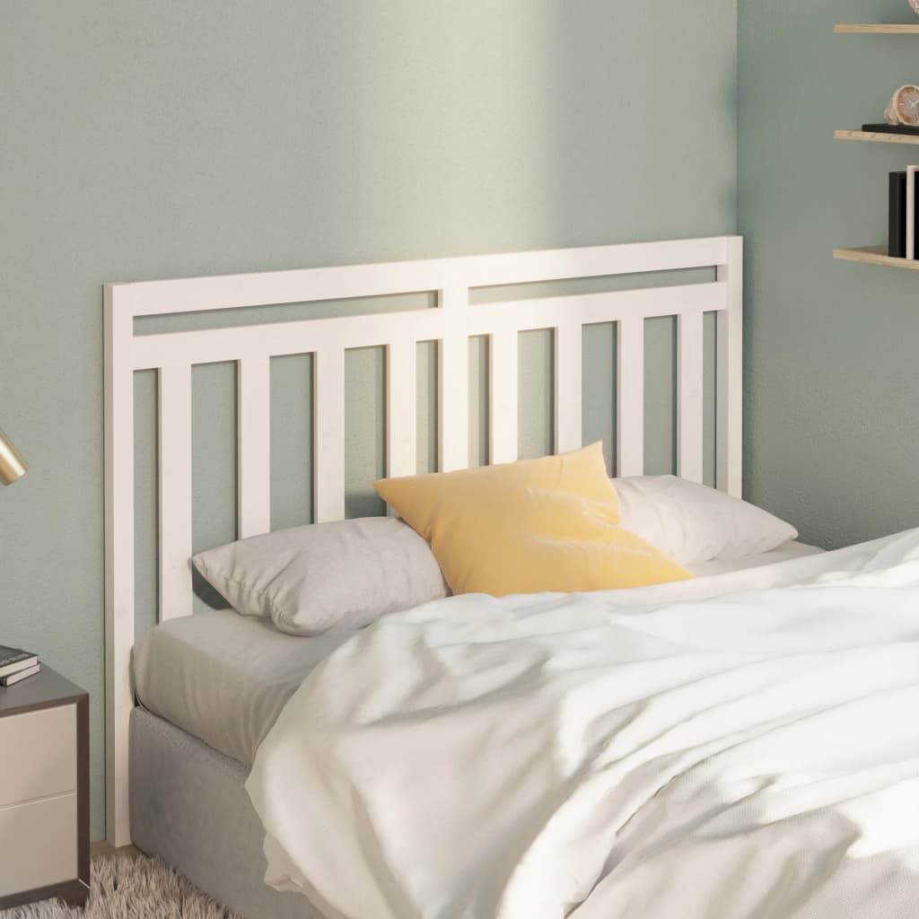 Bed Headboard White 156x4x100 cm Solid Wood Pine