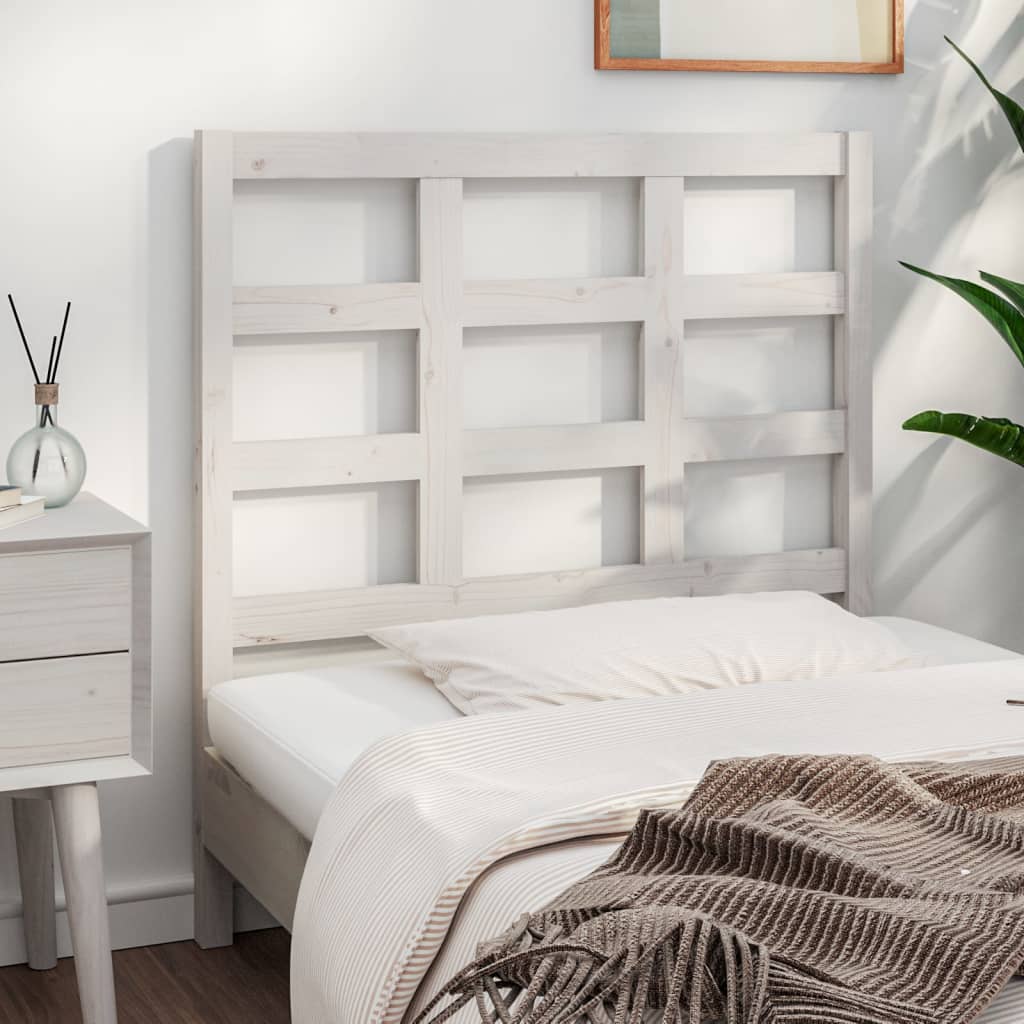 Bed Headboard White 105.5x4x100 cm Solid Wood Pine