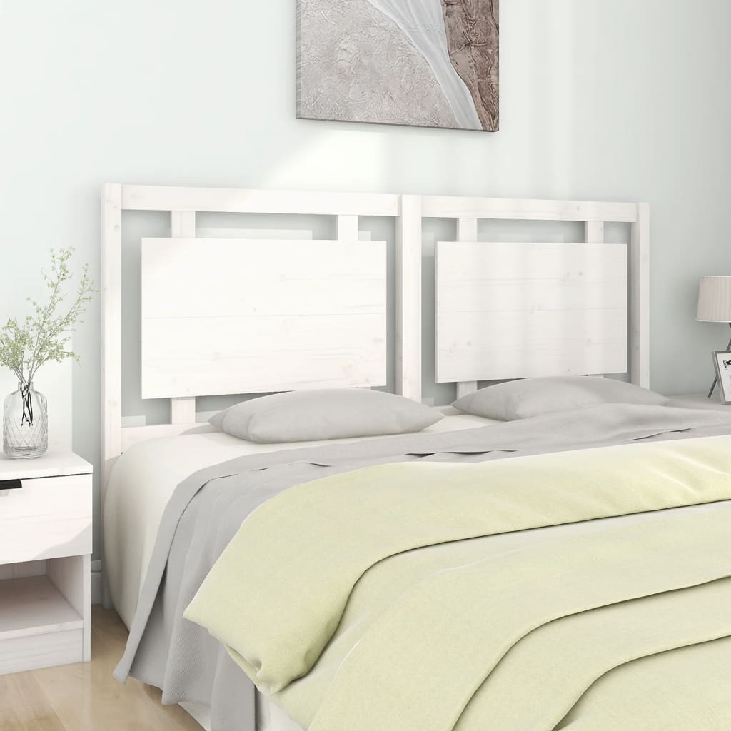 Bed Headboard White 165.5x4x100 cm Solid Pine Wood