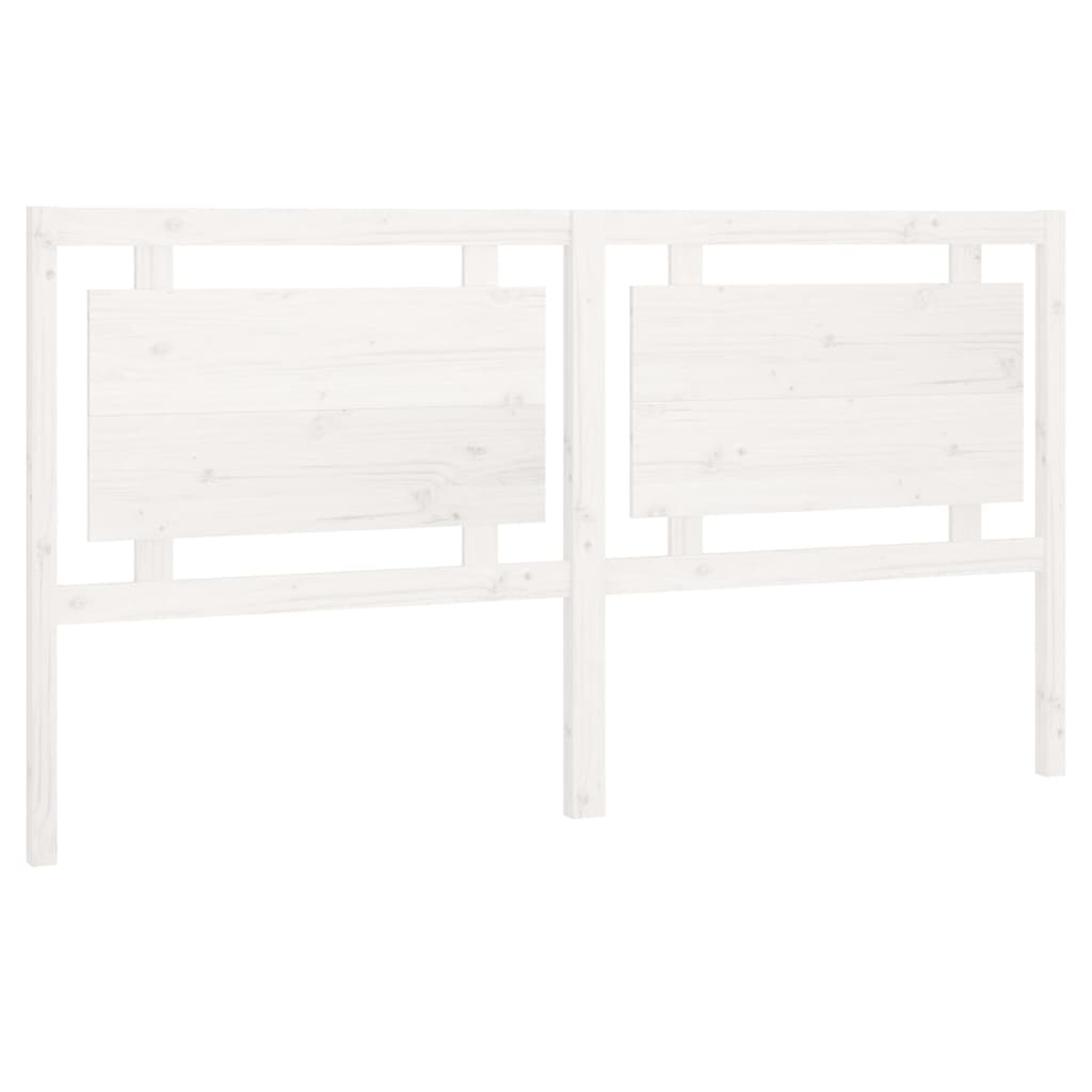 Bed Headboard White 185.5x4x100 cm Solid Pine Wood