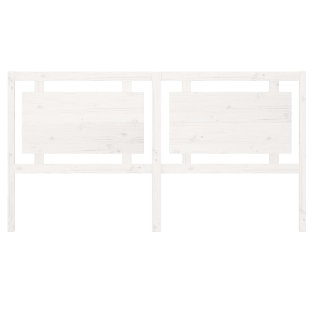 Bed Headboard White 185.5x4x100 cm Solid Pine Wood