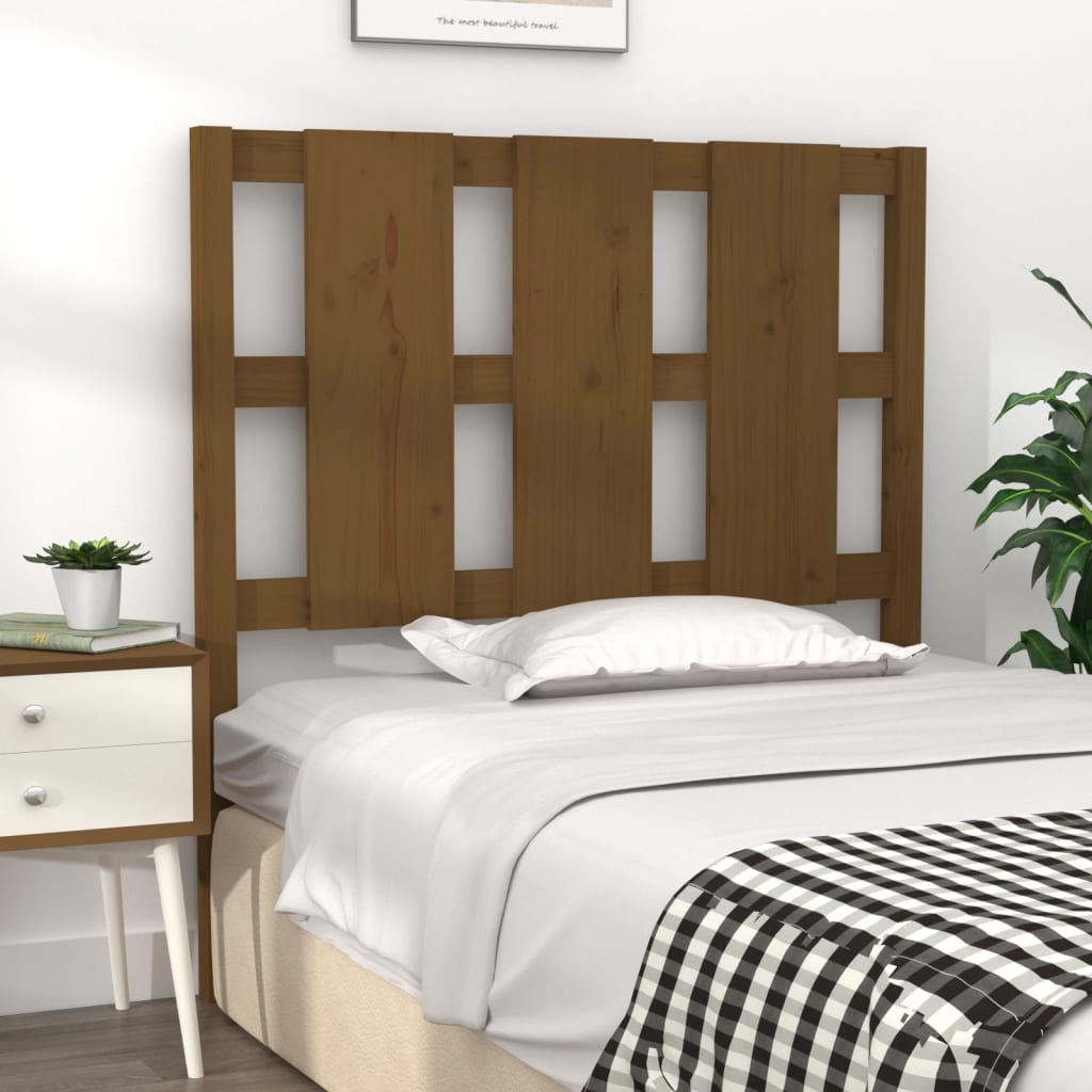 Bed Headboard Honey Brown 95.5x4x100 cm Solid Wood Pine