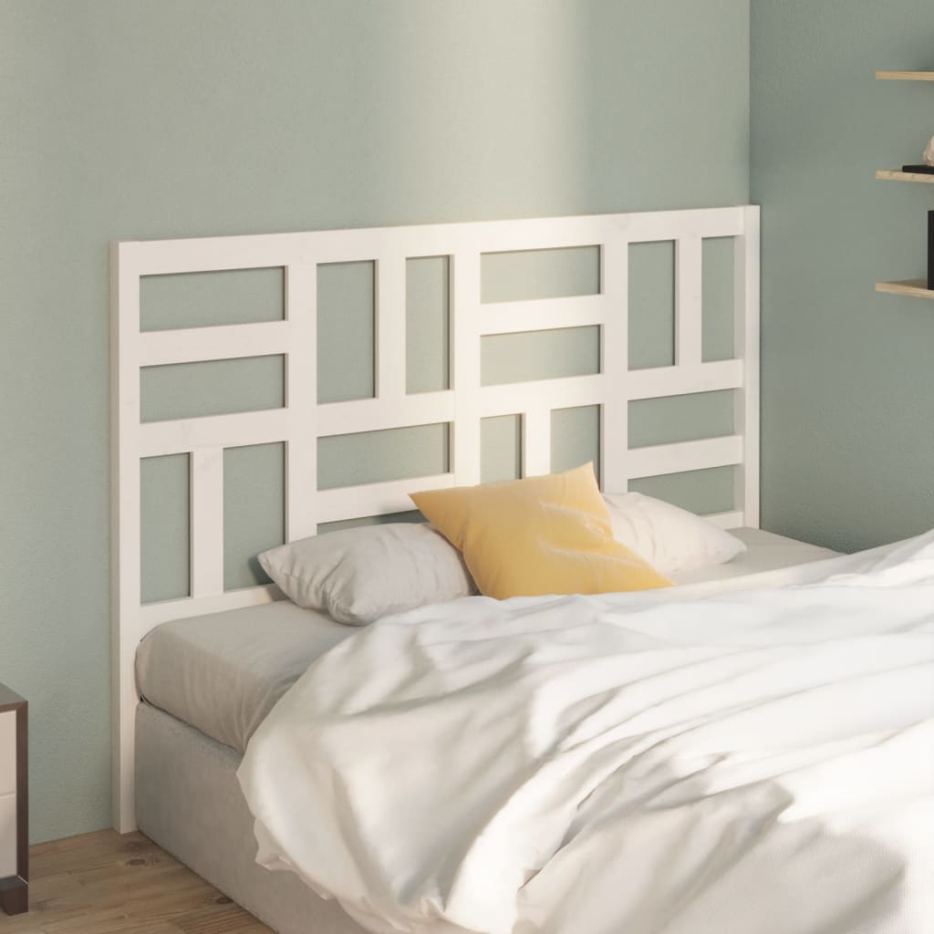 Bed Headboard White 156x4x104 cm Solid Wood Pine