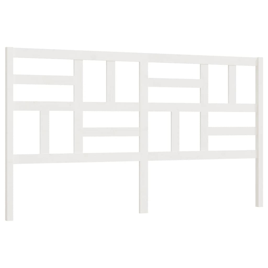 Bed Headboard White 206x4x104 cm Solid Wood Pine