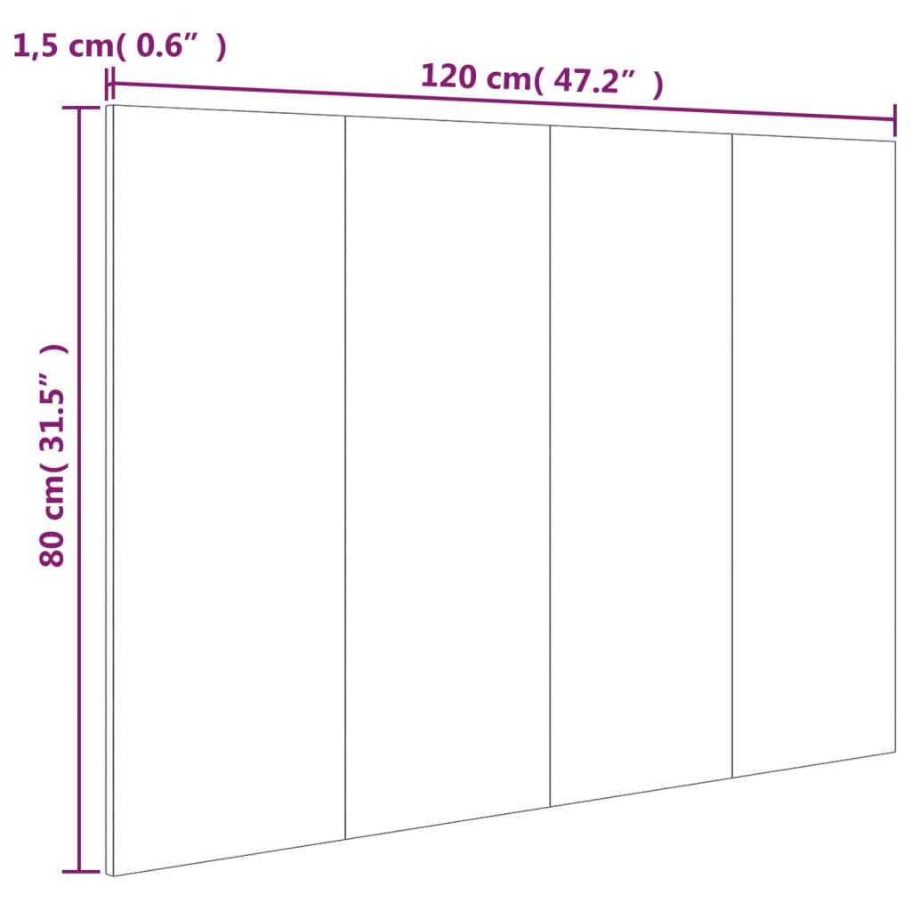 Bed Headboard Sonoma Oak 120x1.5x80 cm Engineered Wood