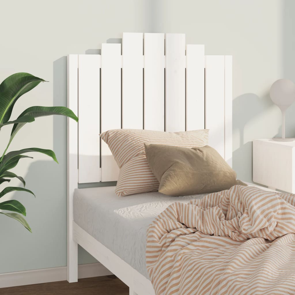 Bed Headboard White 81x4x110 cm Solid Wood Pine