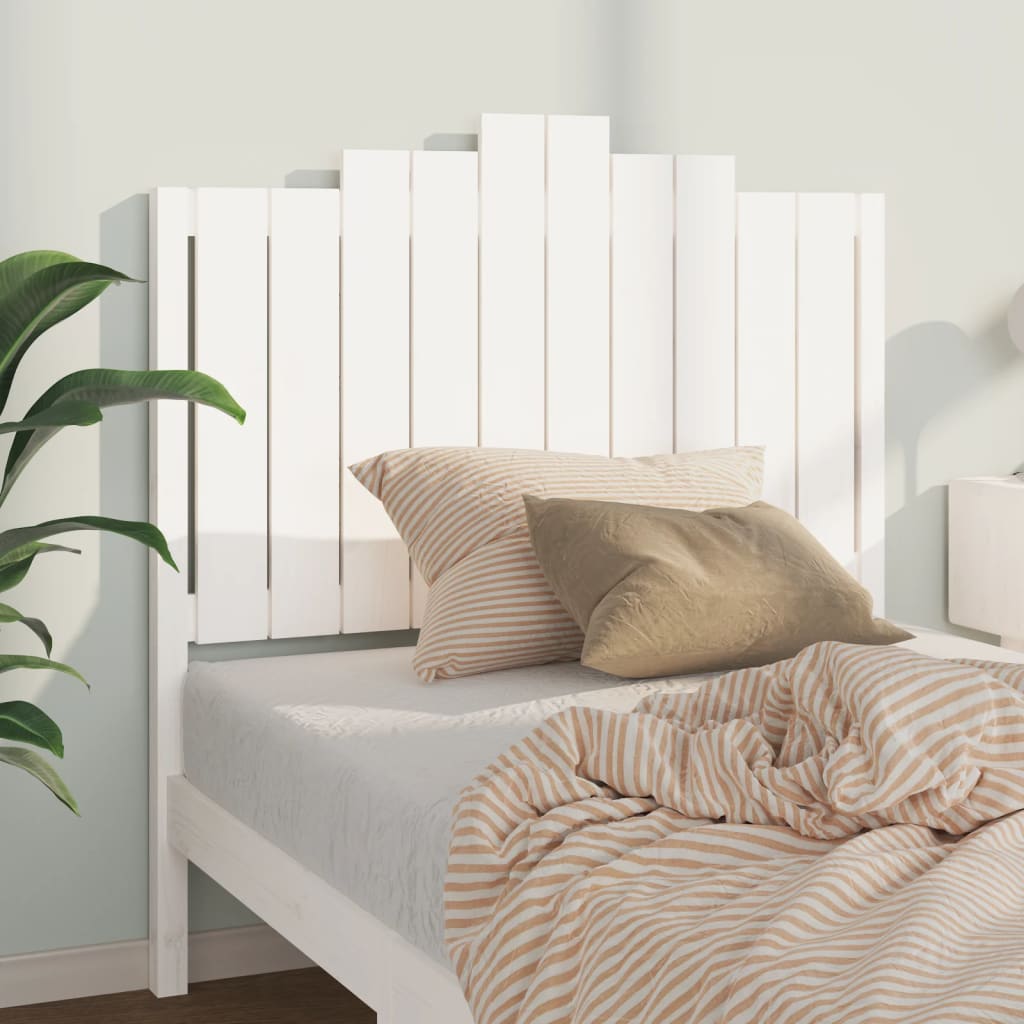 Bed Headboard White 106x4x110 cm Solid Wood Pine