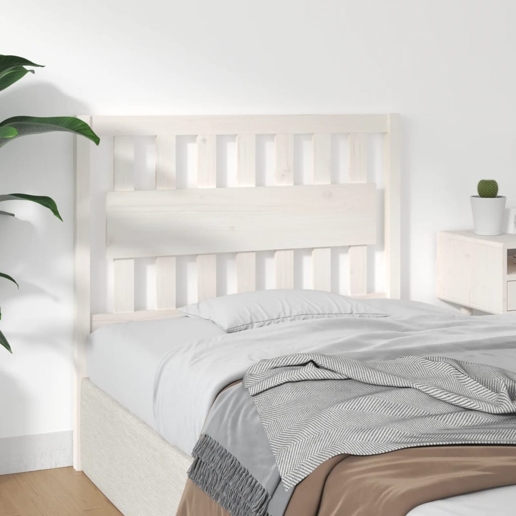 Bed Headboard White 105.5x4x100 cm Solid Wood Pine