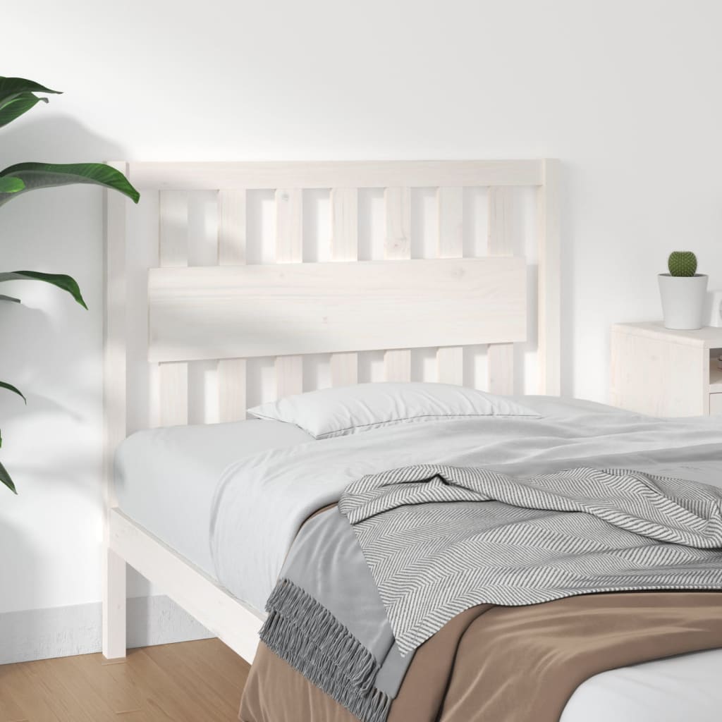 Bed Headboard White 105.5x4x100 cm Solid Wood Pine
