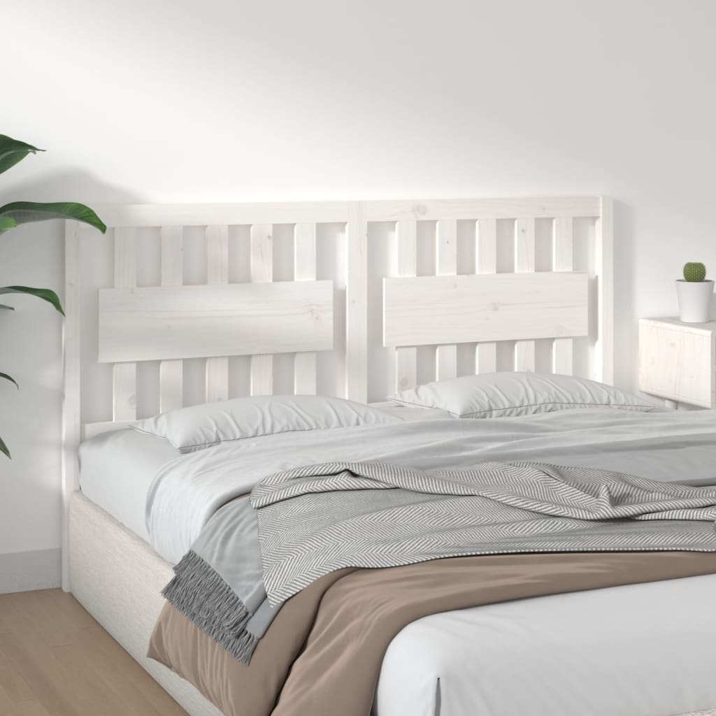 Bed Headboard White 165.5x4x100 cm Solid Wood Pine