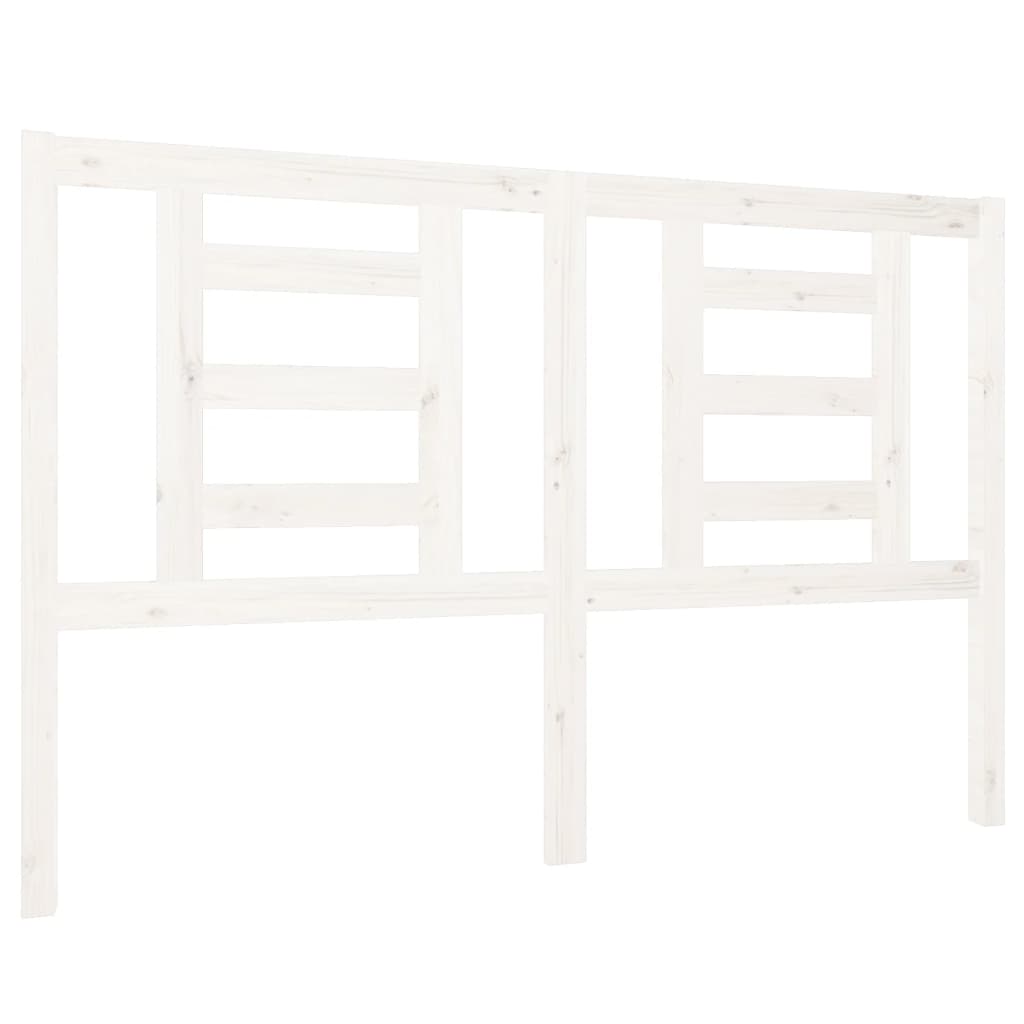 Bed Headboard White 126x4x100 cm Solid Wood Pine