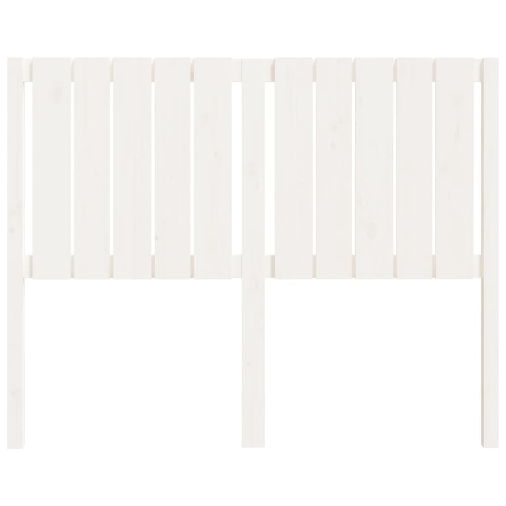 Bed Headboard White 125.5x4x100 cm Solid Wood Pine