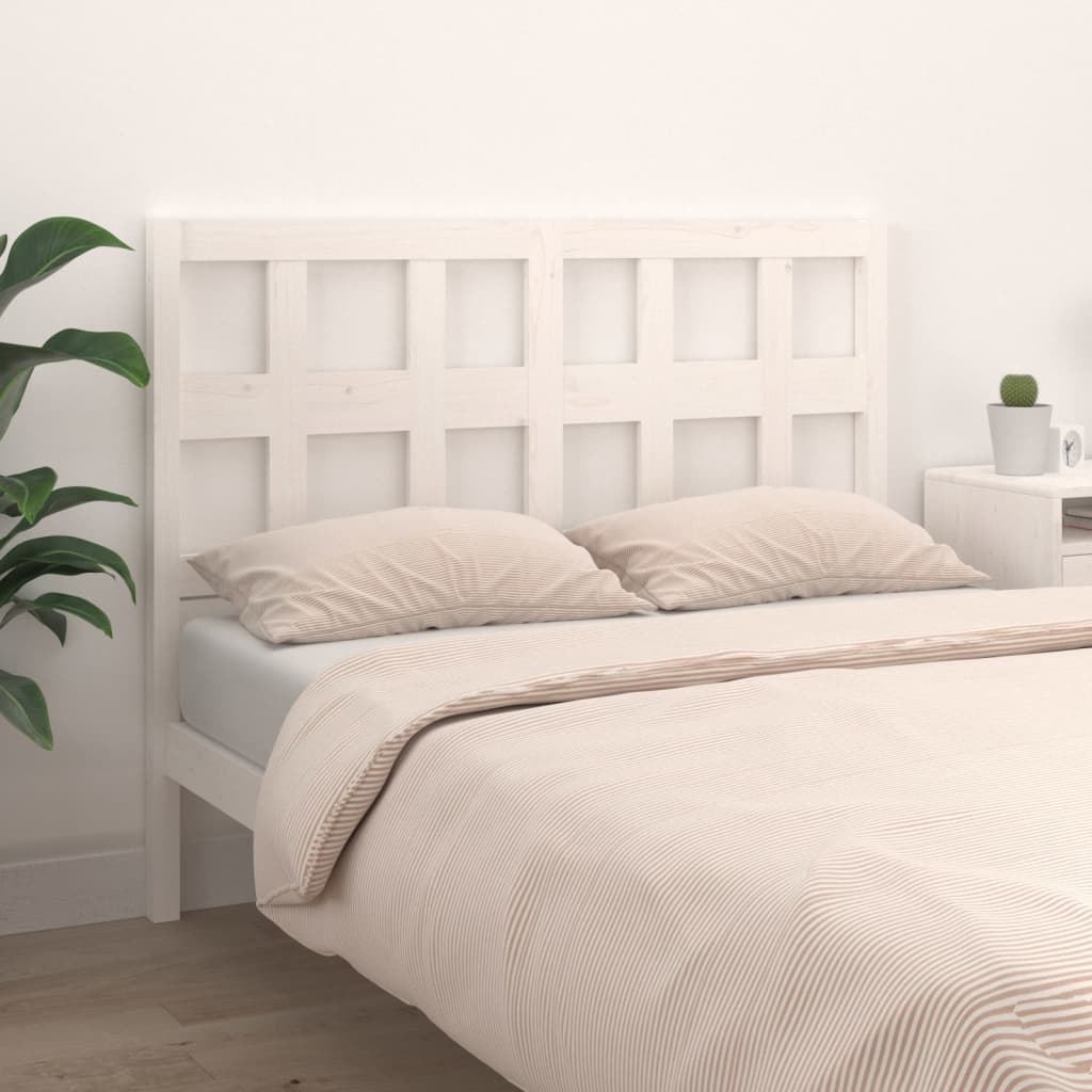 Bed Headboard White 205.5x4x100 cm Solid Wood Pine