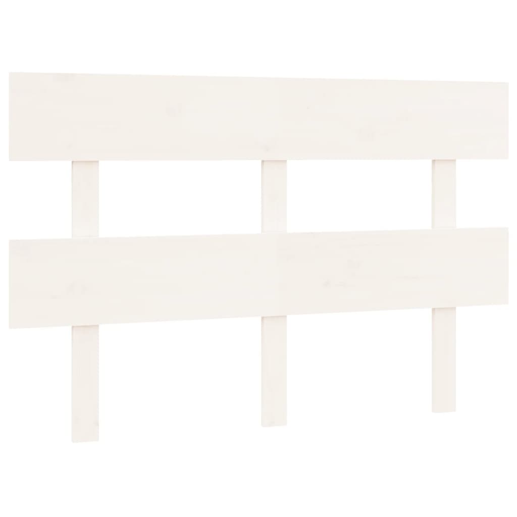 Bed Headboard White 124x3x81 cm Solid Wood Pine