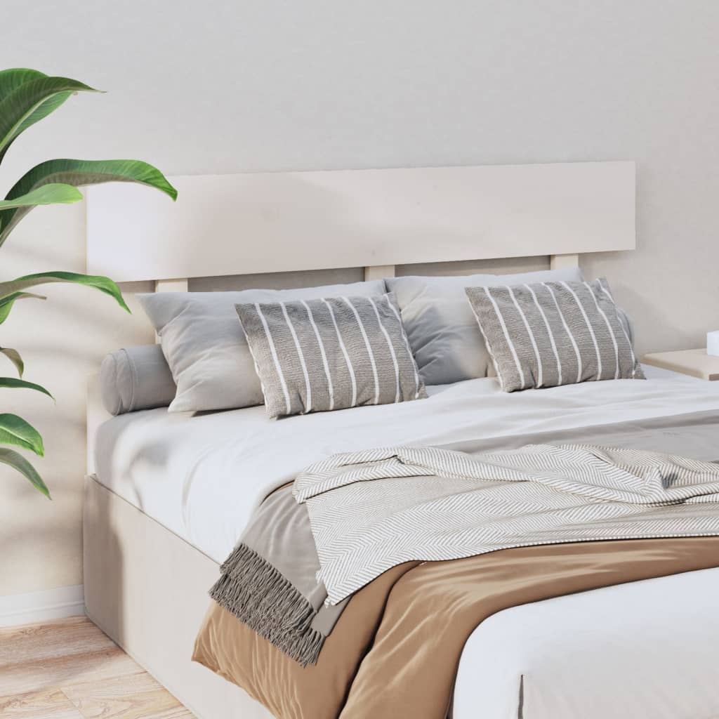 Bed Headboard White 124x3x81 cm Solid Wood Pine