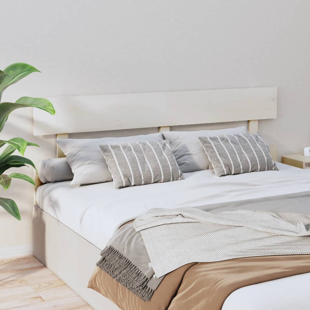 Bed Headboard White 164x3x81 cm Solid Wood Pine