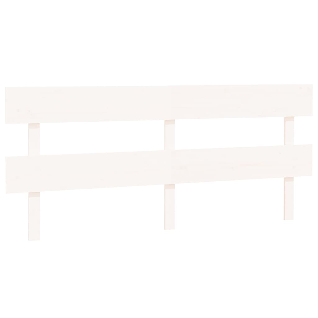 Bed Headboard White 204x3x81 cm Solid Wood Pine