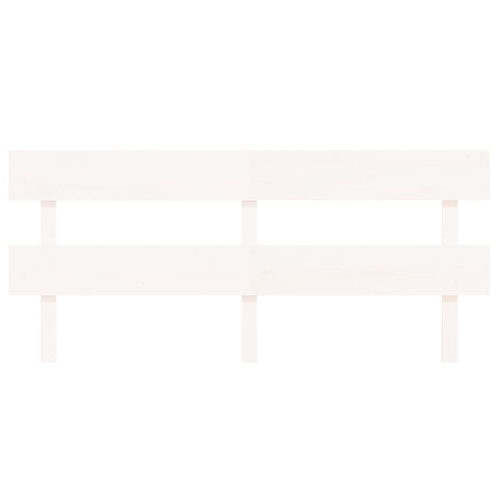 Bed Headboard White 204x3x81 cm Solid Wood Pine