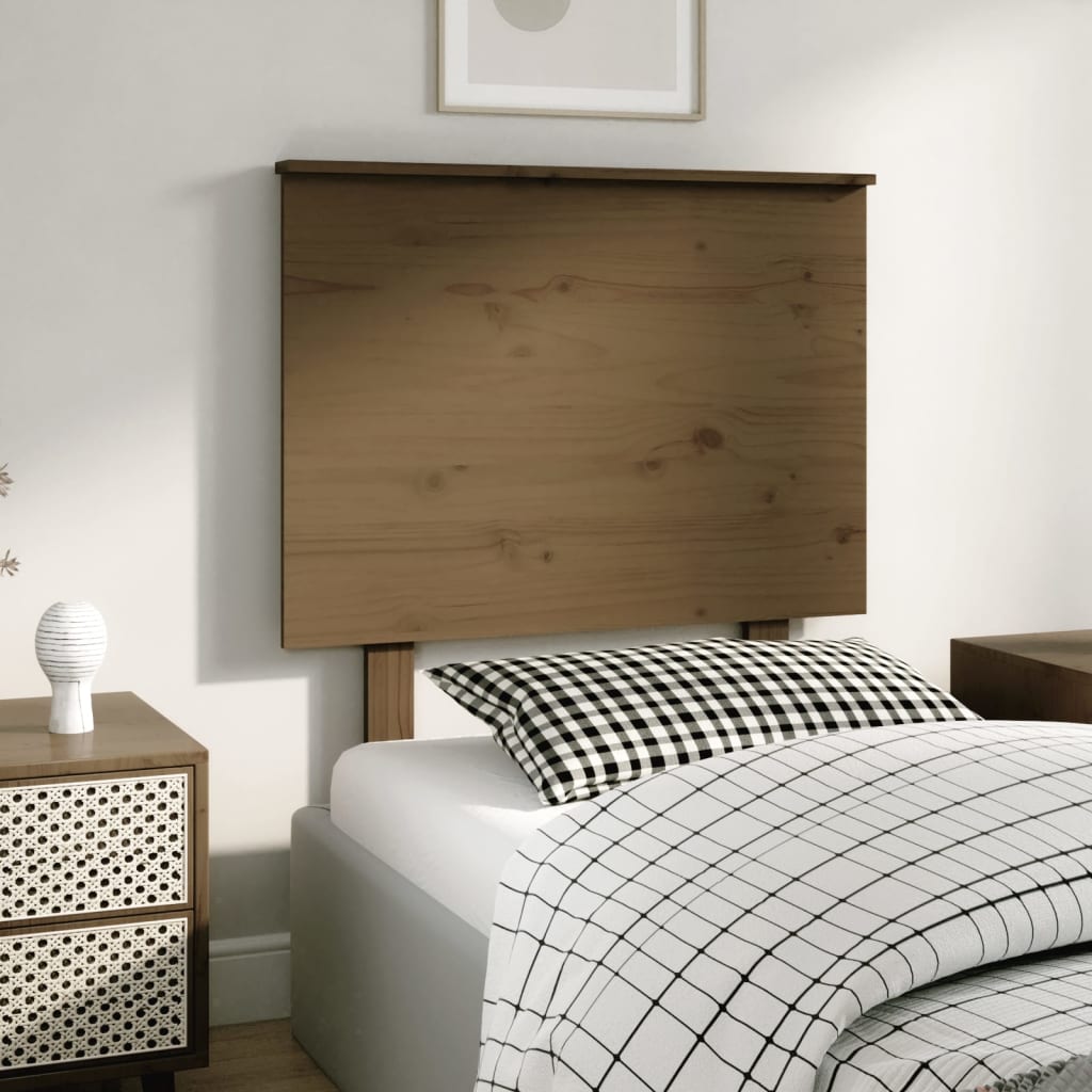 Bed Headboard Honey Brown 79x6x82.5 cm Solid Wood Pine
