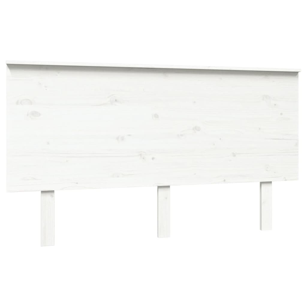 Bed Headboard White 144x6x82.5 cm Solid Wood Pine
