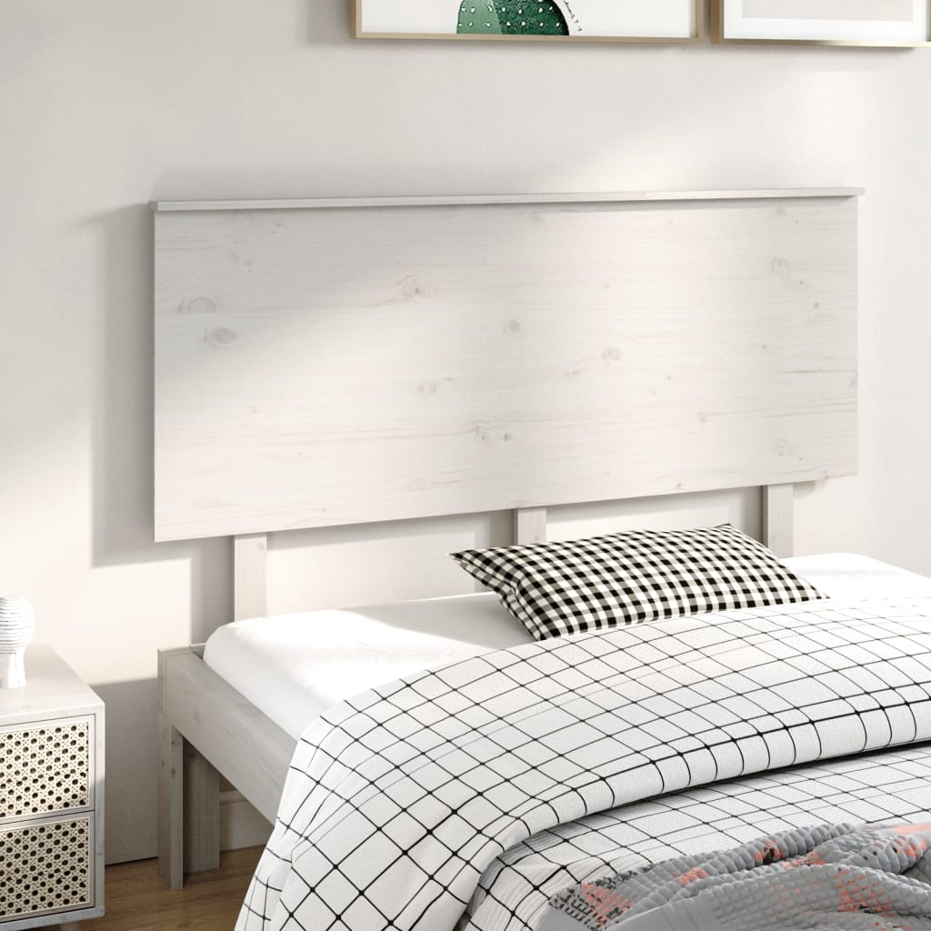 Bed Headboard White 144x6x82.5 cm Solid Wood Pine