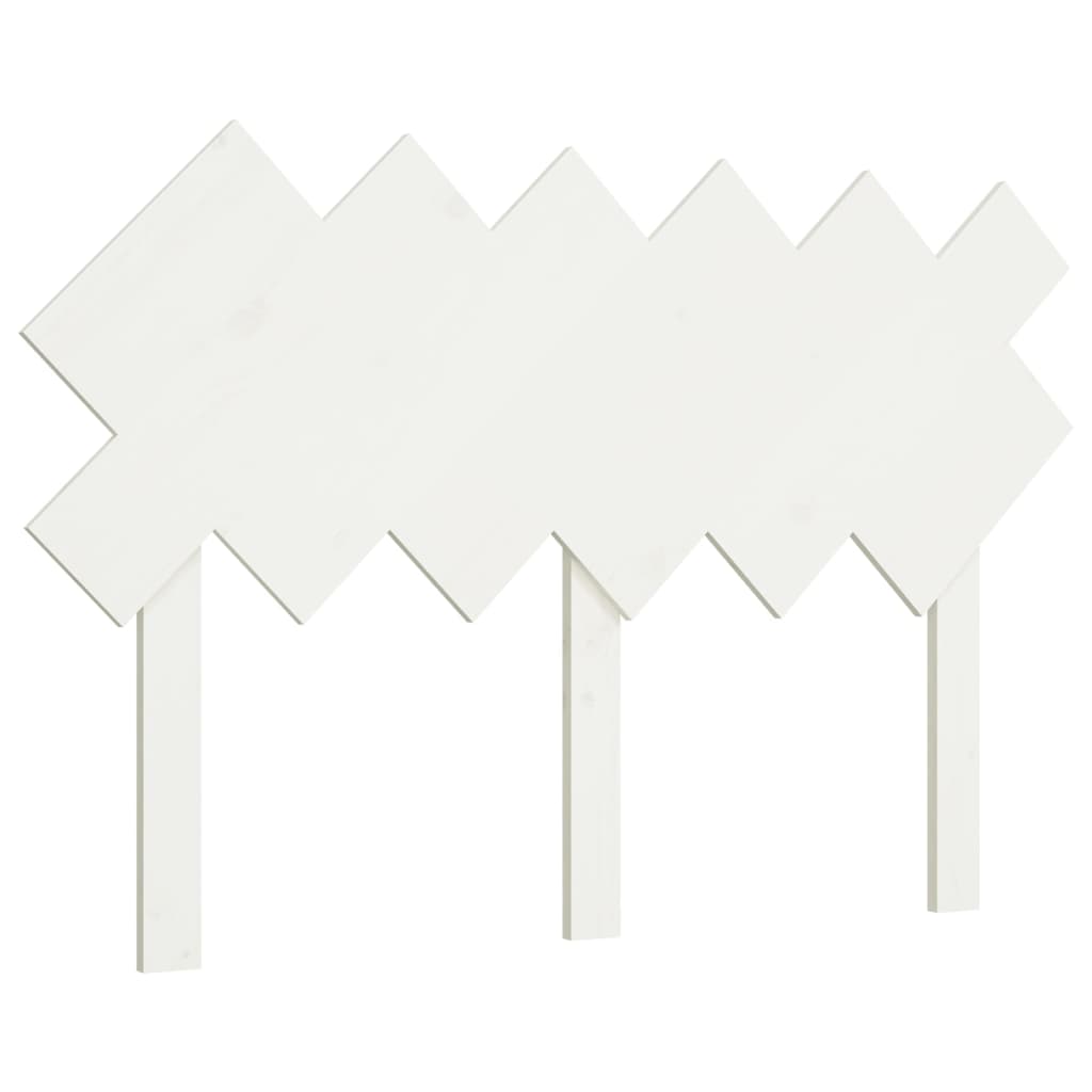 Bed Headboard White 122.5x3x80.5 cm Solid Wood Pine
