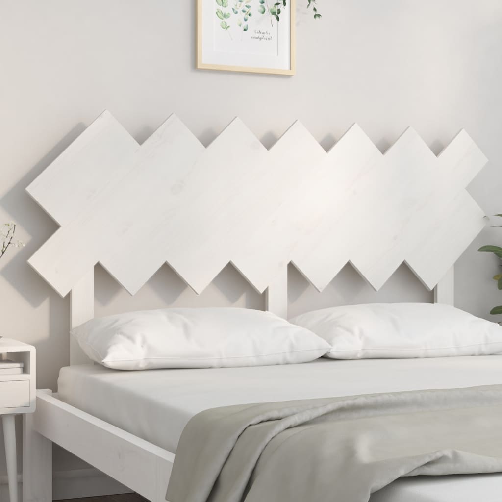 Bed Headboard White 151.5x3x81 cm Solid Wood Pine
