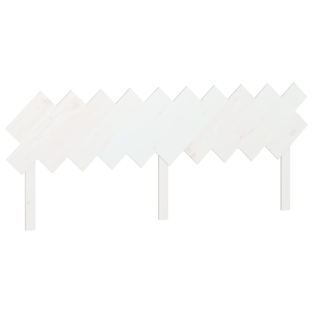 Bed Headboard White 196x3x80.5 cm Solid Wood Pine