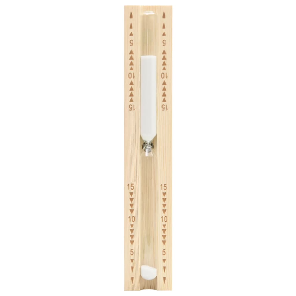 2 in 1 Sauna Hygrothermograph and Sand Timer Set Solid Wood Pine
