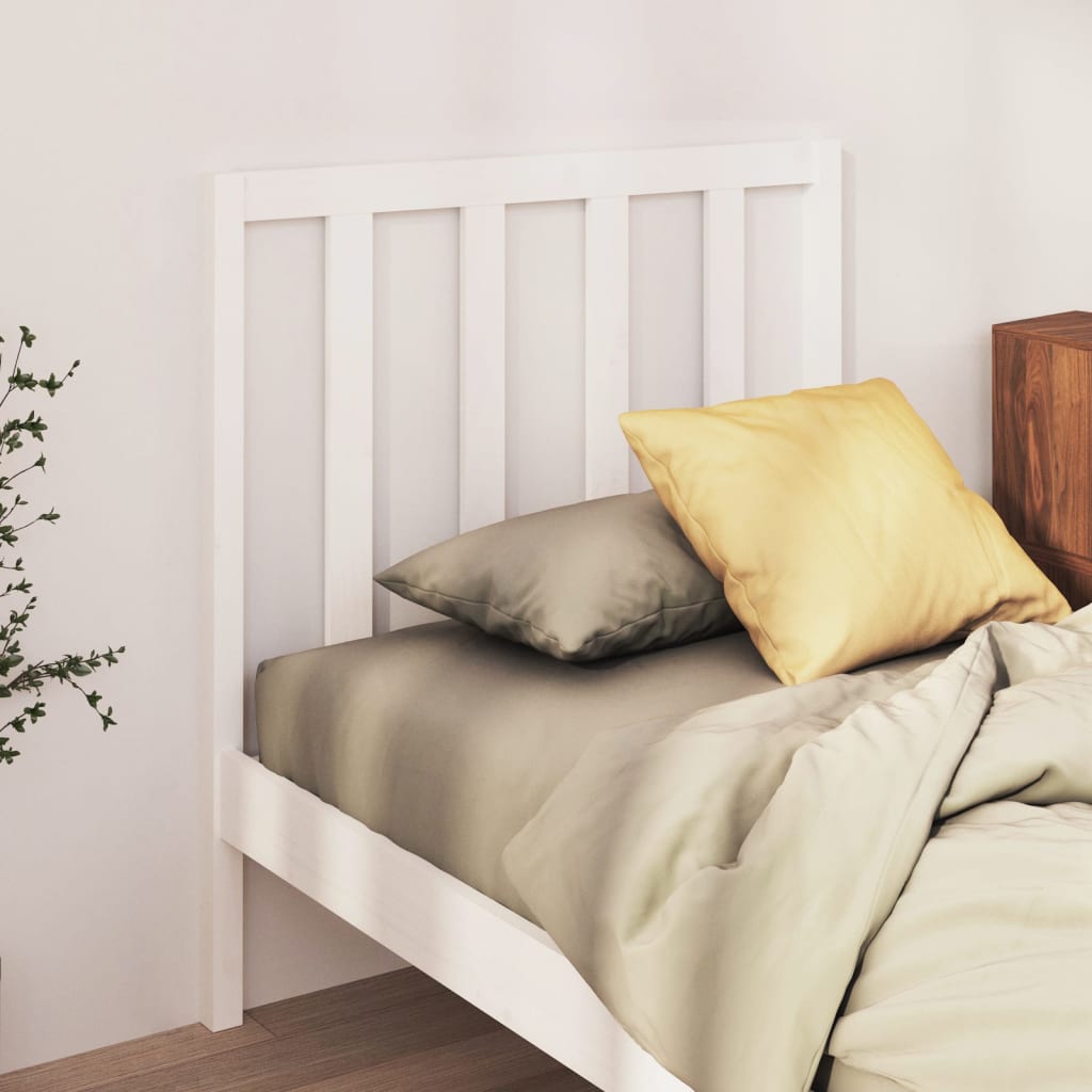 Bed Headboard White 95x4x100 cm Solid Wood Pine