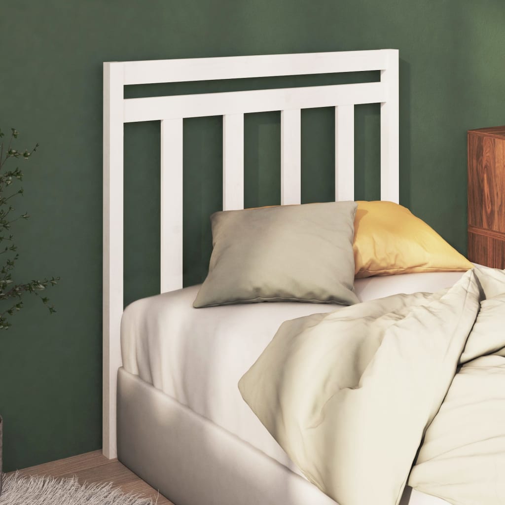 Bed Headboard White 95x4x100 cm Solid Wood Pine