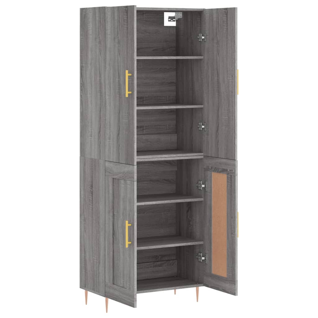 Highboard Grey Sonoma 69.5x34x180 cm Engineered Wood