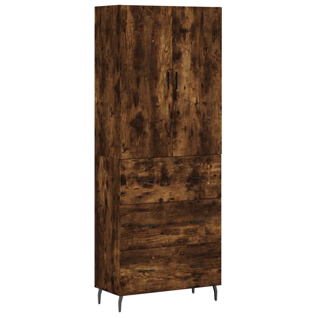 Highboard Smoked Oak 69.5x34x180 cm Engineered Wood