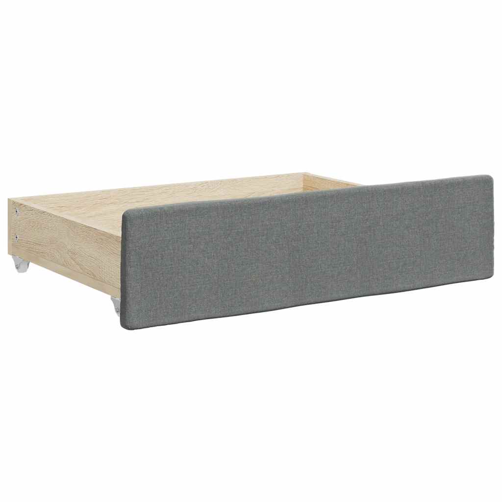 Bed Storage Drawers 2 pcs Dark Grey Engineered Wood and Fabric