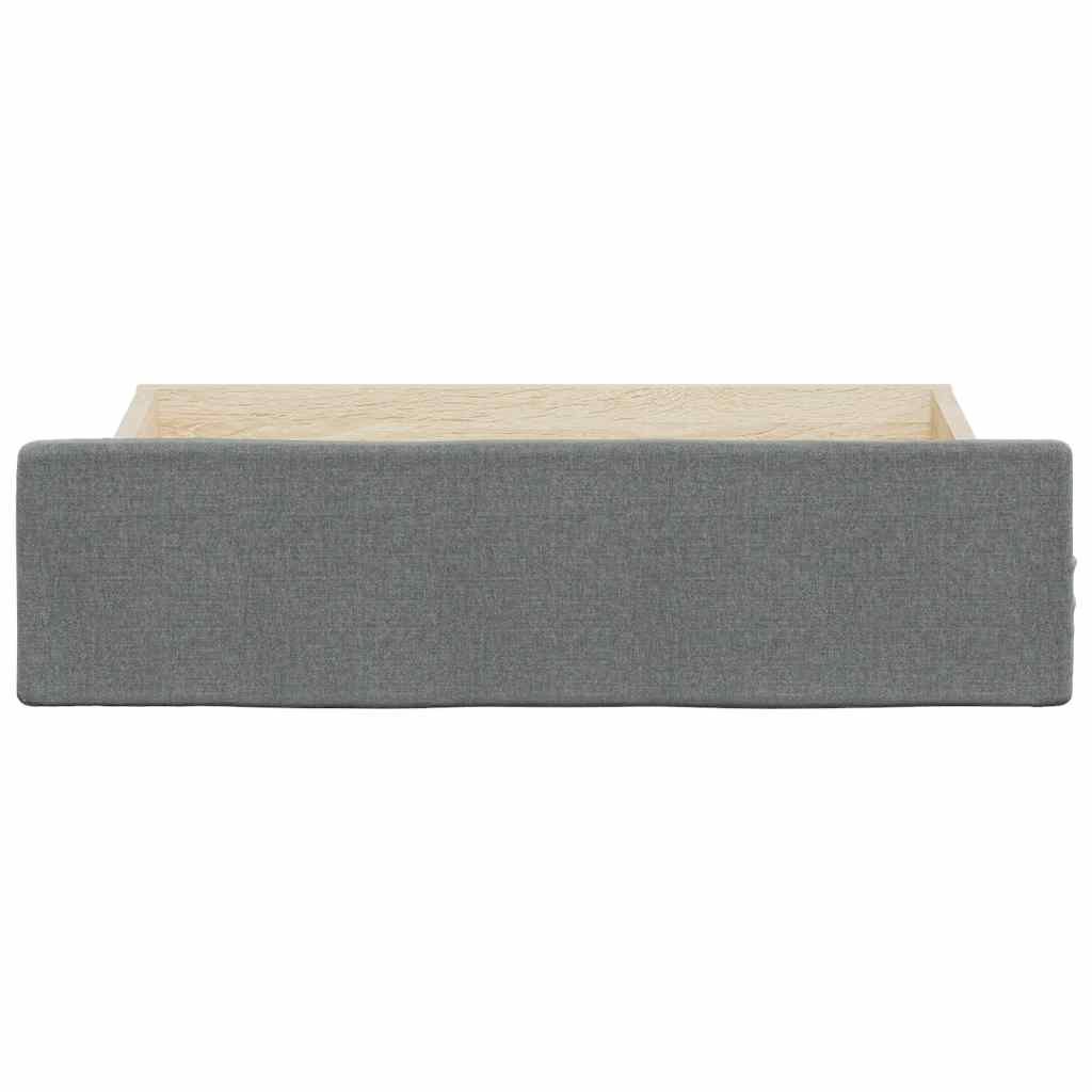 Bed Storage Drawers 2 pcs Dark Grey Engineered Wood and Fabric