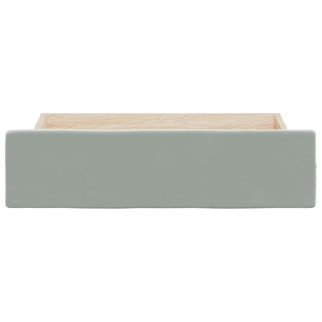 Bed Storage Drawers 2 pcs Light Grey Engineered Wood and Velvet
