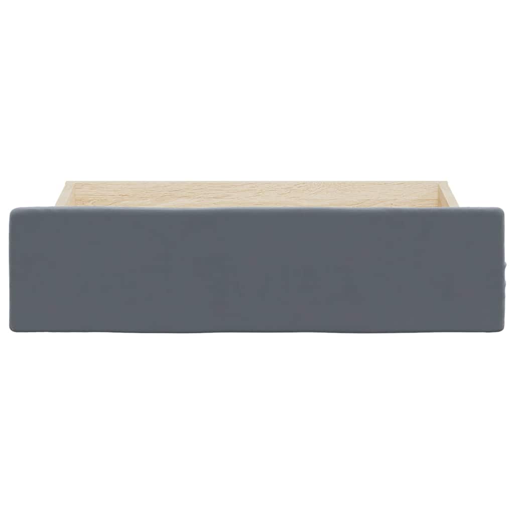 Bed Storage Drawers 2 pcs Dark Grey Engineered Wood and Velvet