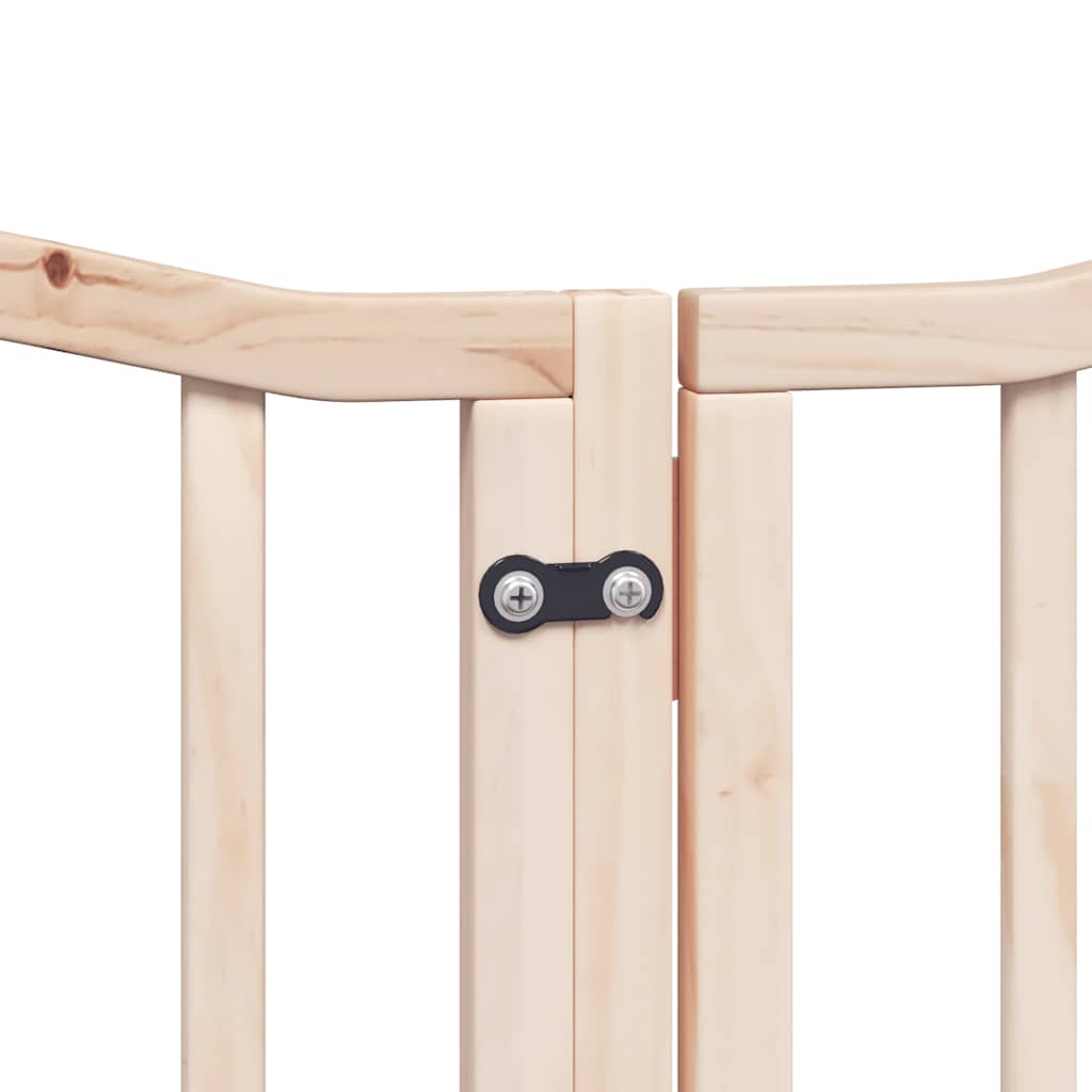 Dog Gate with Door Foldable 15 Panels 750 cm Poplar Wood